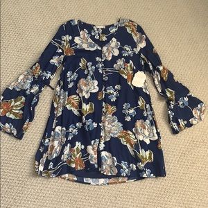 Navy Floral Dress
